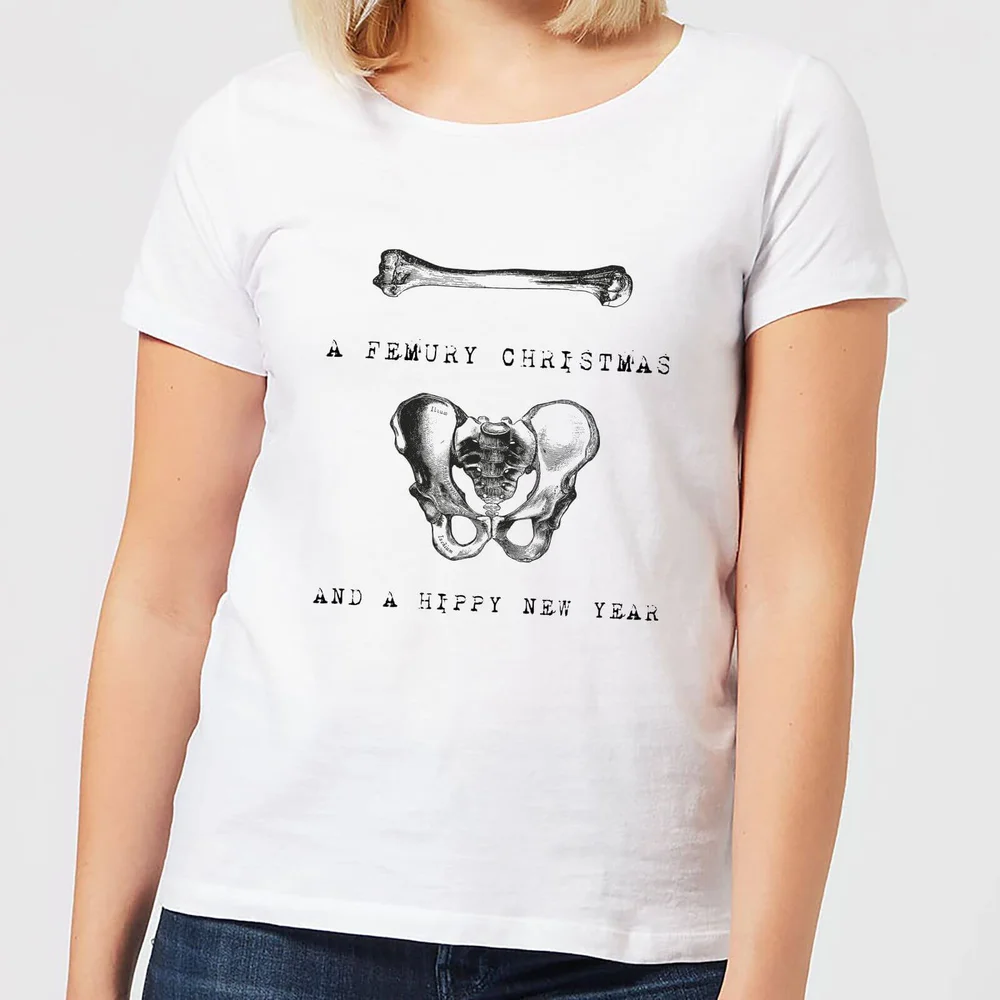 A Femury Christmas and A Hippy New Year Women's Christmas T-Shirt - White - XS - Weiß Bild 1