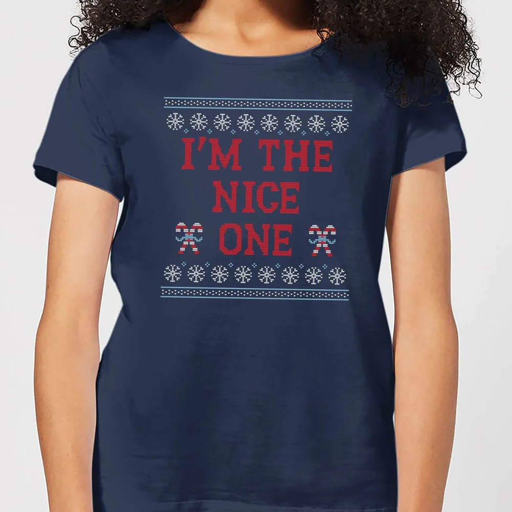 I'm The Nice One Women's Christmas T-Shirt - Navy - XS Bild 1