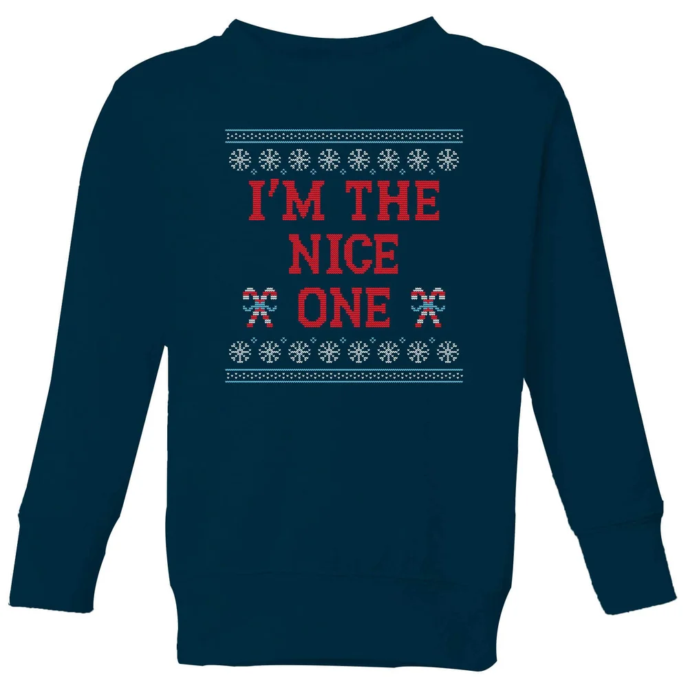 I'm The Nice One Kids' Christmas Sweatshirt - Navy - 3-4 Jahre - Marineblau Bild 1