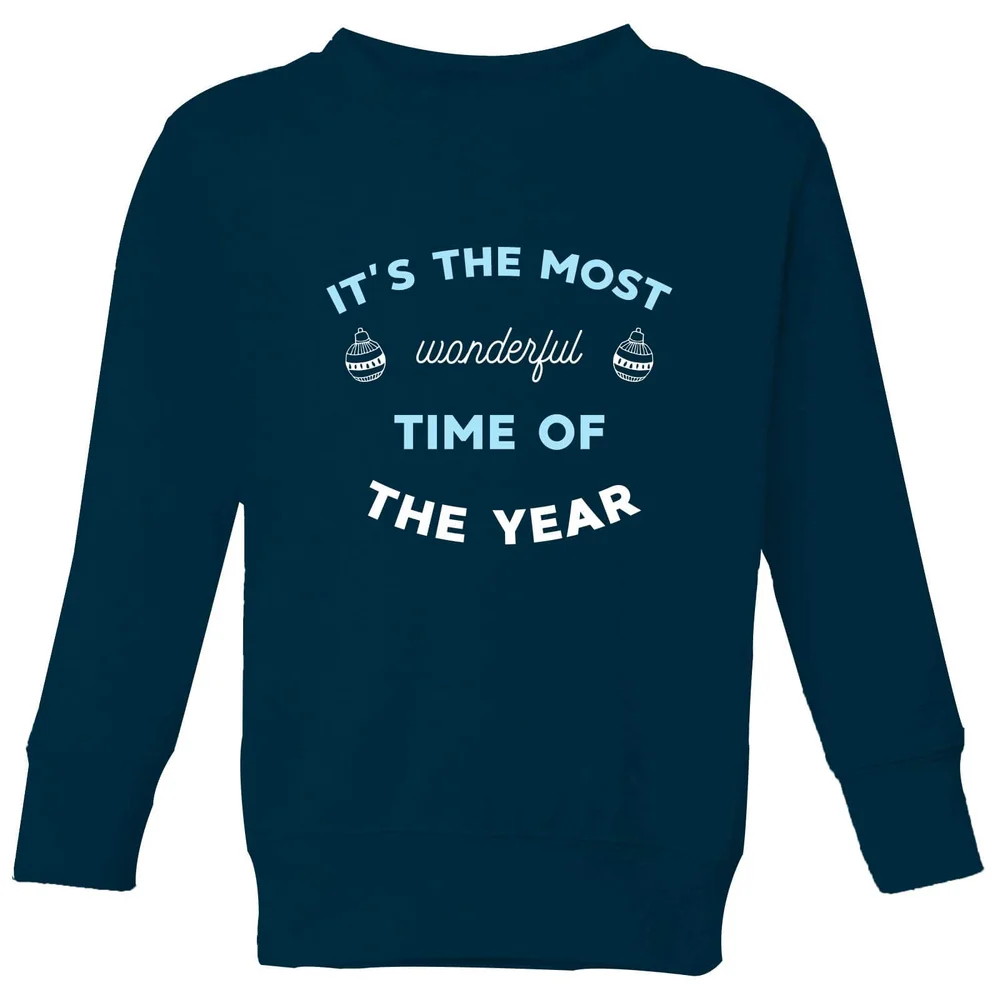 It's The Most Wonderful Time Of The Year Kids' Christmas Sweatshirt - Navy - 3-4 Jahre - Marineblau Bild 1