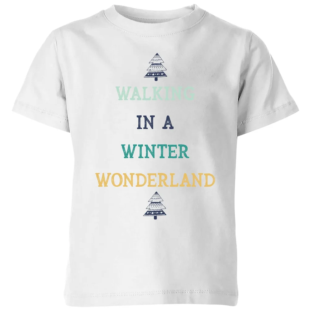 Walking In A Winter Wonderland Kids' Christmas T-Shirt - White - 3-4 Jahre - Weiß Bild 1