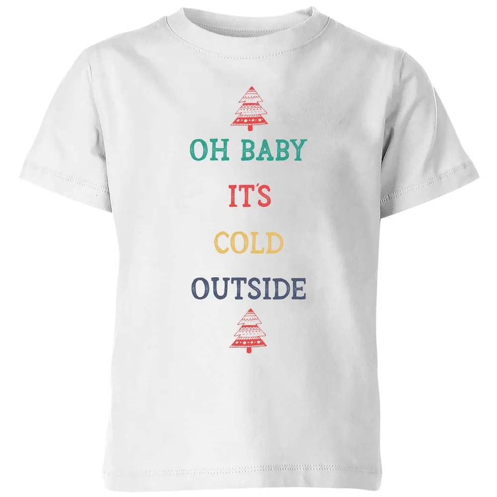 Oh Baby It's Cold Outside Kids' Christmas T-Shirt - White - 3-4 Jahre Bild 1