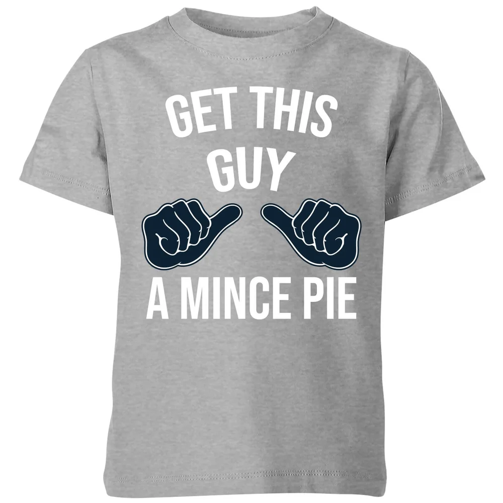 Get This Guy A Mince Pie Kids' Christmas T-Shirt - Grey - 3-4 Jahre Bild 1