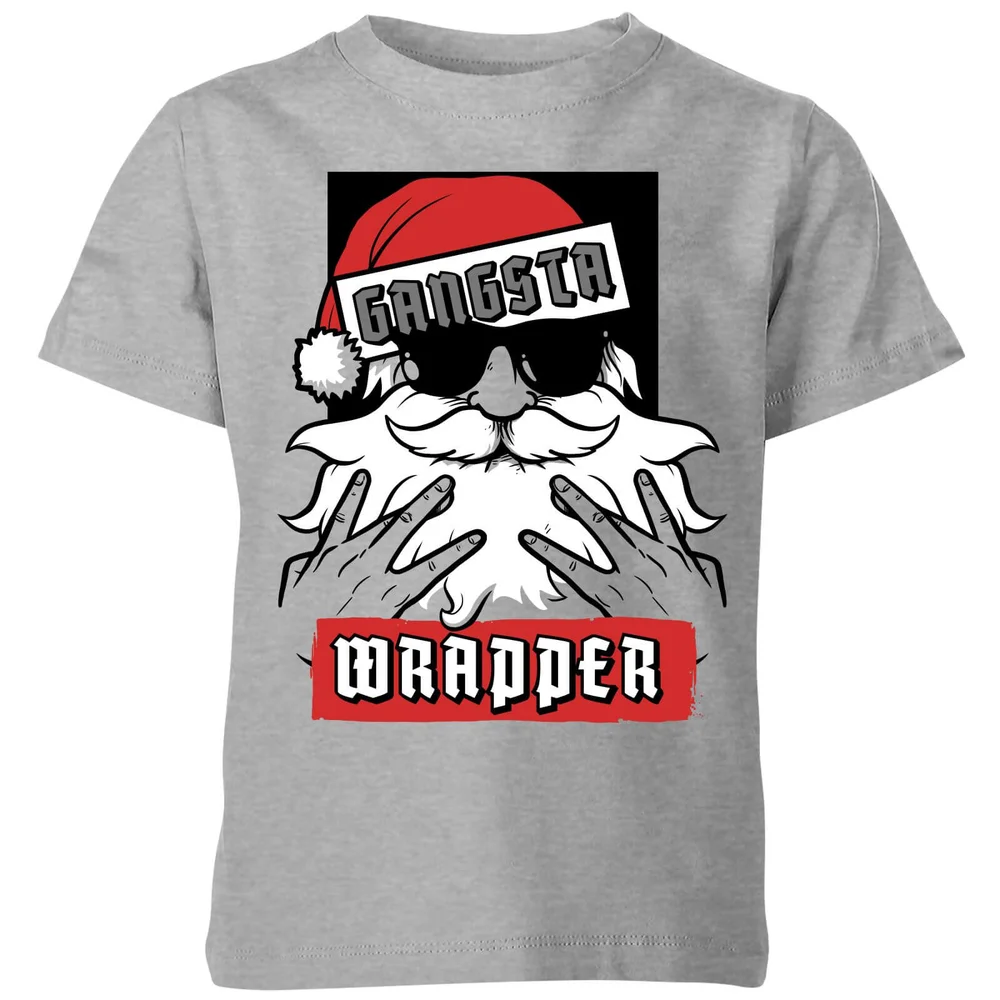 Gangsta Wrapper Kids' Christmas T-Shirt - Grey - 3-4 Jahre - Grau Bild 1