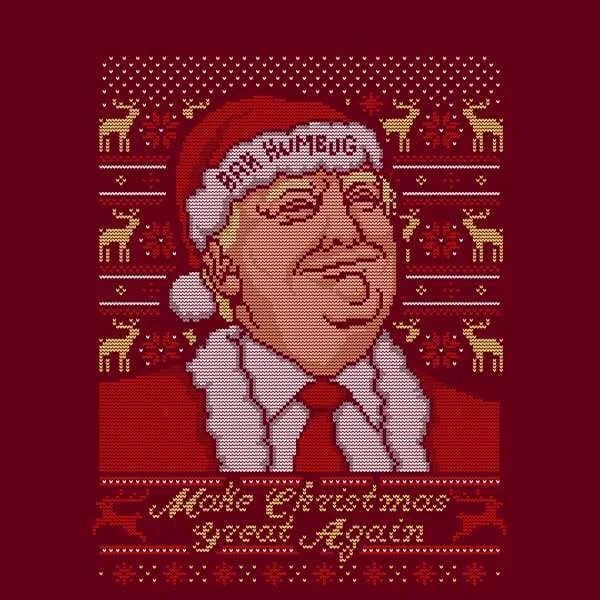Make Christmas Great Again Weihnachtspullover – Burgund