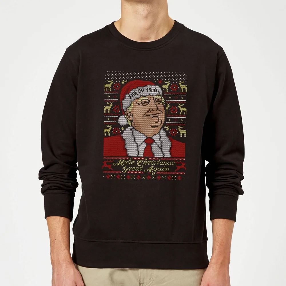 Make Christmas Great Again Weihnachtspullover – Schwarz - S Bild 1