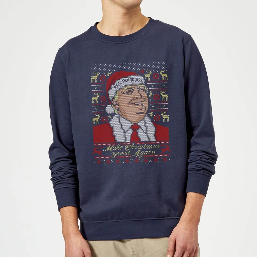 Make Christmas Great Again Weihnachtspullover – Navy - S Bild 1