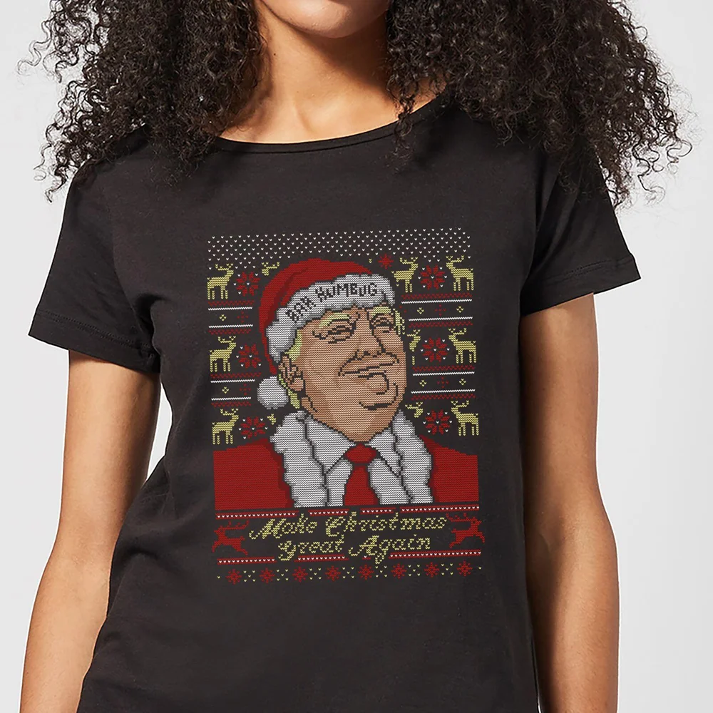 Make Christmas Great Again Donald Trump Women's Christmas T-Shirt - Black - 3XL Bild 1