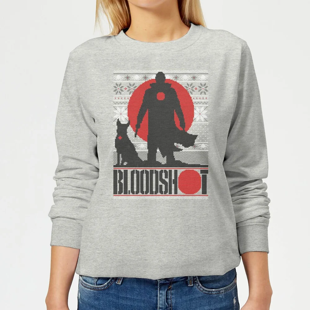 Valiant Bloodshot Women's Holiday Sweatshirt - Grey - 3XL - Grau Bild 1
