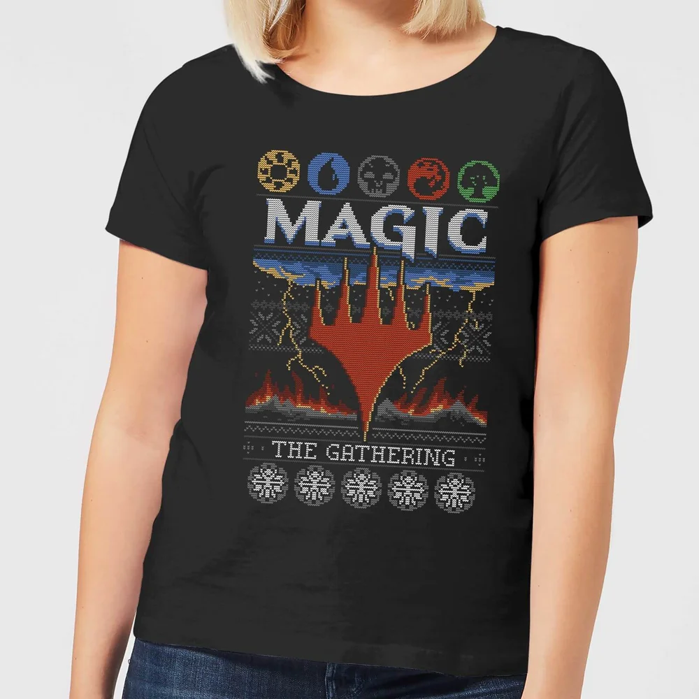 Magic: The Gathering Colours Of Magic Knit Damen Christmas T-Shirt - Schwarz - XS Bild 1