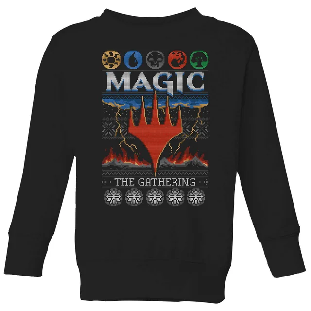 Magic The Gathering Colours Of Magic Knit Kinder Weihnachtspullover – Schwarz