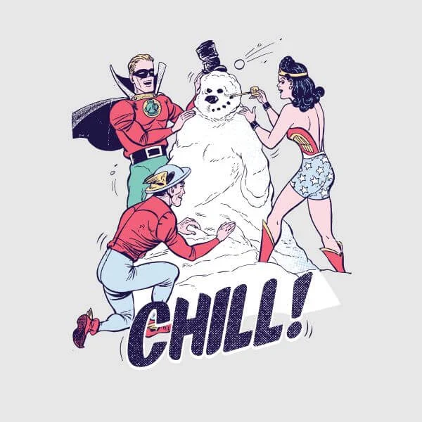 DC Chill! Damen Christmas T-Shirt - Grau