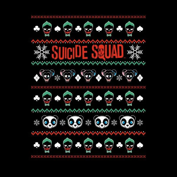 DC Suicide Squad Knit Pattern Damen Christmas T-Shirt - Schwarz