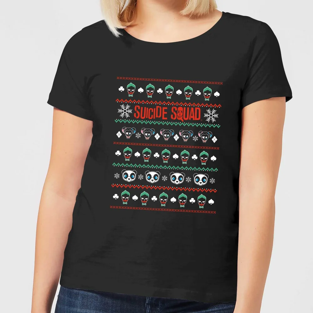 DC Suicide Squad Knit Pattern Damen Christmas T-Shirt - Schwarz - XS Bild 1