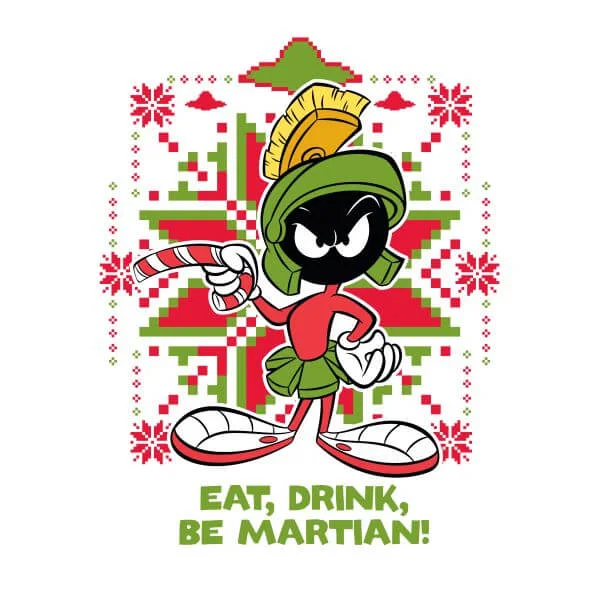 Looney Tunes Eat Drink Be Martian Damen Christmas T-Shirt - Weiß