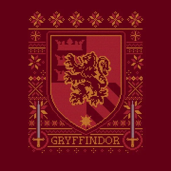 Harry Potter Gryffindor Crest Damen Christmas T-Shirt - Burgunderrot