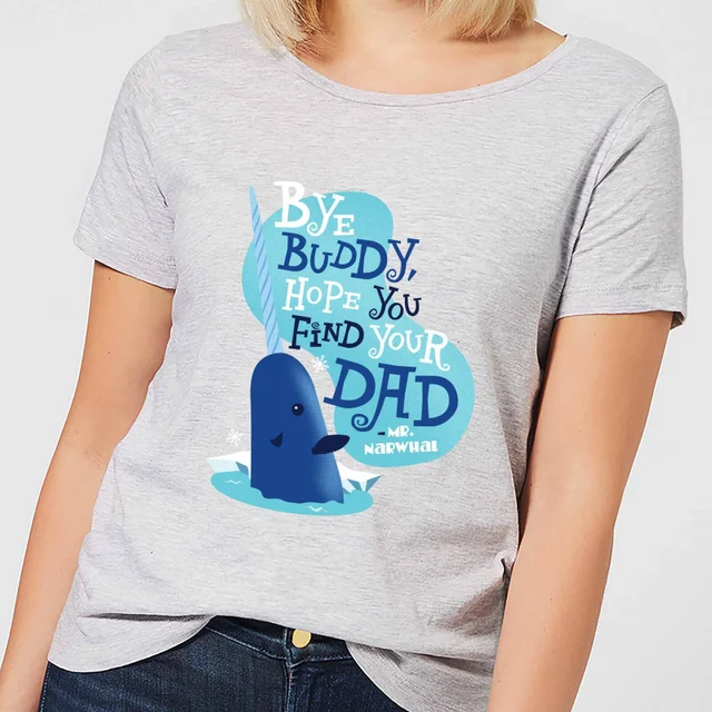 Elf Bye Buddy Damen Christmas T-Shirt - Grau