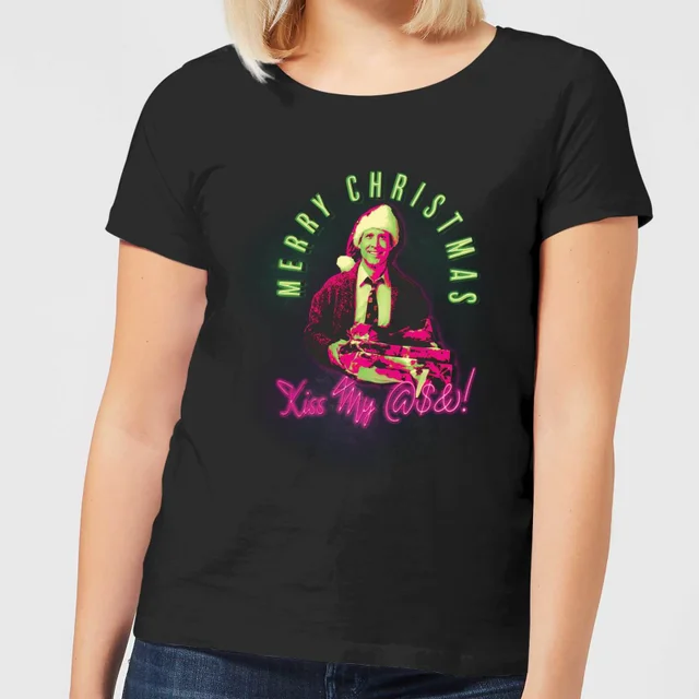 National Lampoon Merry Christmas Clark Griswold Damen Christmas T-Shirt - Schwarz