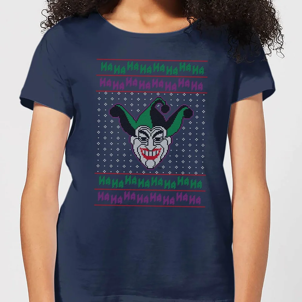 DC Joker Knit Damen Christmas T-Shirt - Navy Blau - XS Bild 1