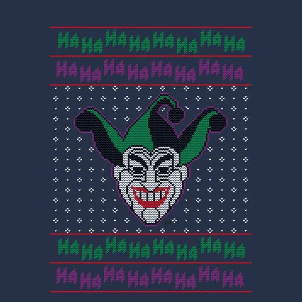 DC Joker Knit Damen Christmas T-Shirt - Navy Blau