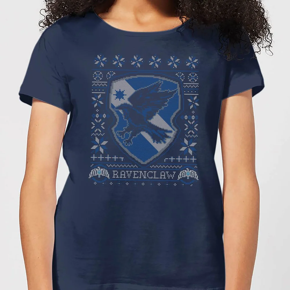 Harry Potter Ravenclaw Crest Damen Christmas T-Shirt - Navy Blau - S Bild 1