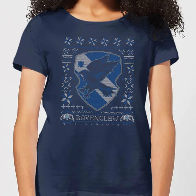 Harry Potter Ravenclaw Crest Damen Christmas T-Shirt - Navy Blau