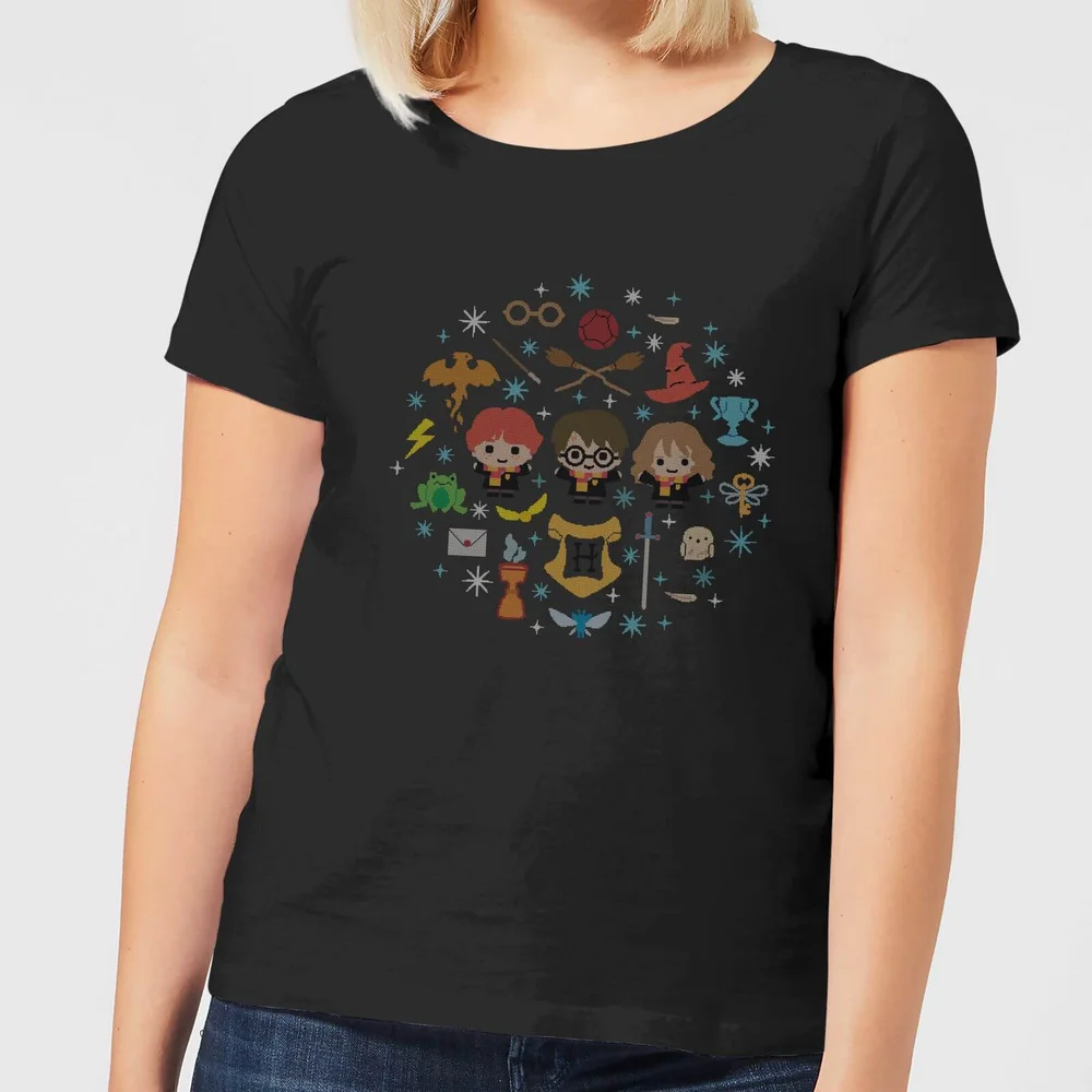 Harry Potter Characters Damen Christmas T-Shirt - Schwarz - XS Bild 1