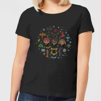 Harry Potter Characters Damen Christmas T-Shirt - Schwarz