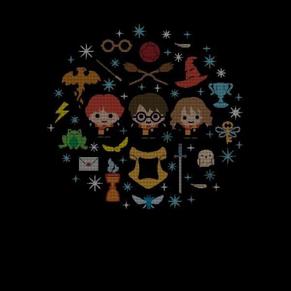 Harry Potter Characters Damen Christmas T-Shirt - Schwarz