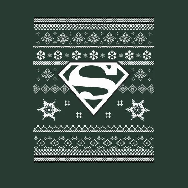 DC Superman Damen Christmas T-Shirt - Dunkelgrün