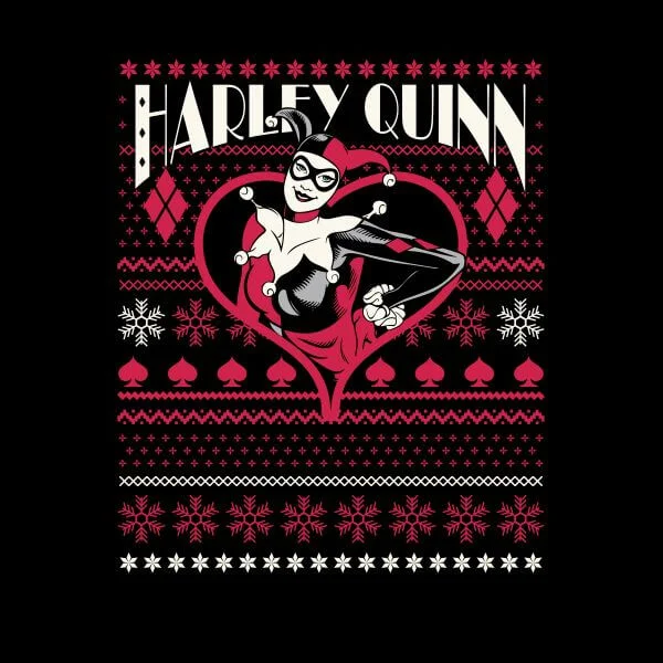 DC Harley Quinn Damen Christmas T-Shirt - Schwarz