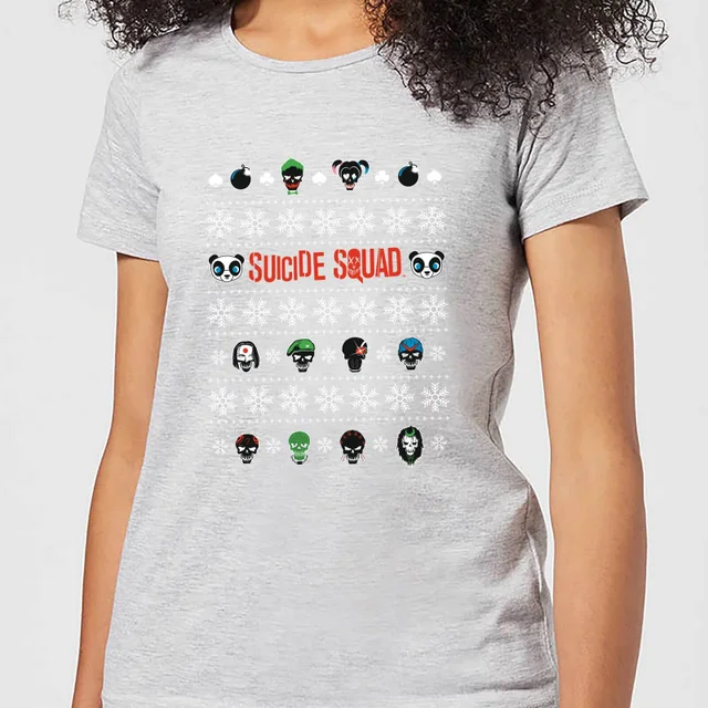 DC Suicide Squad Damen Christmas T-Shirt - Grau