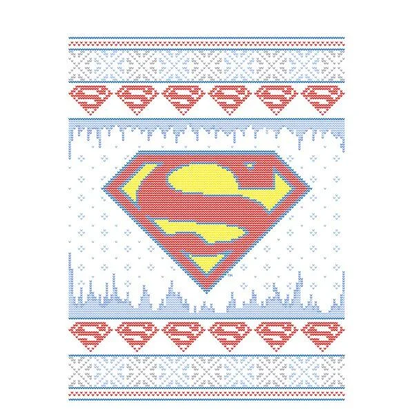 DC Supergirl Knit Damen Christmas T-Shirt - Weiß