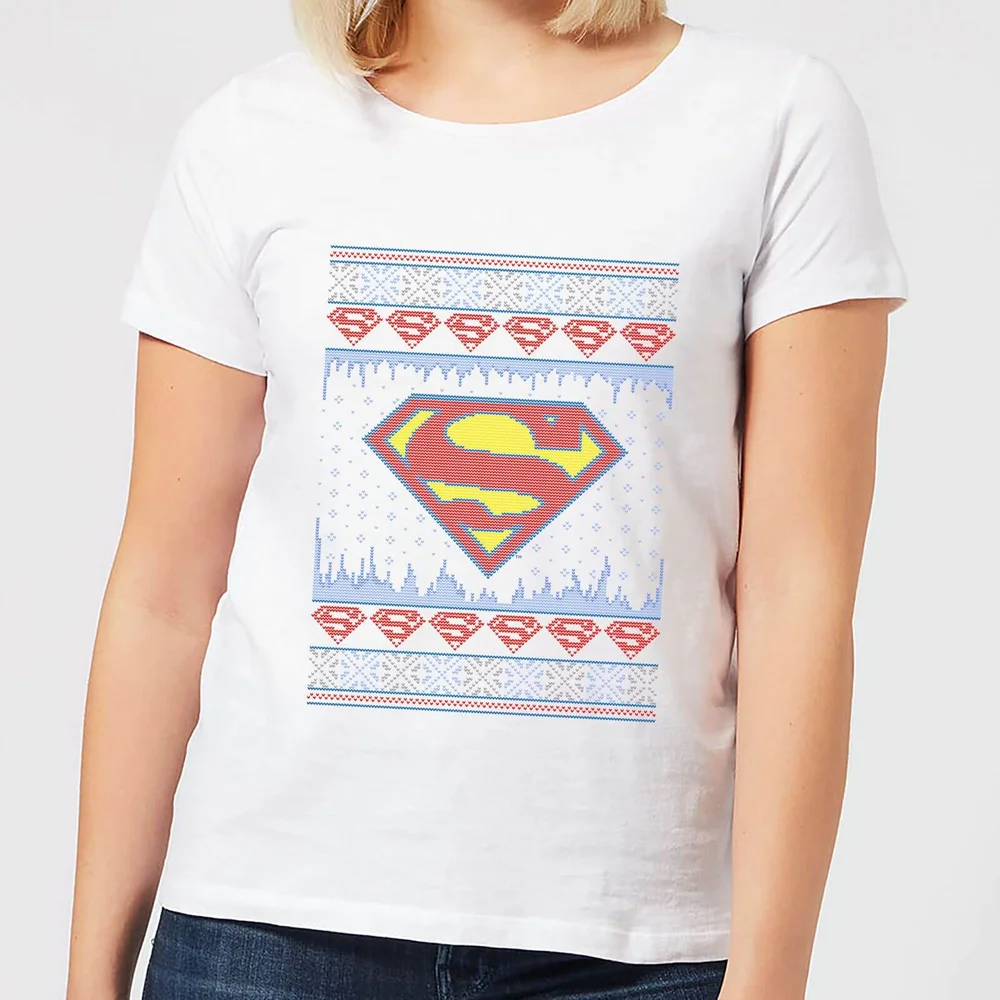 DC Supergirl Knit Damen Christmas T-Shirt - Weiß - XS Bild 1