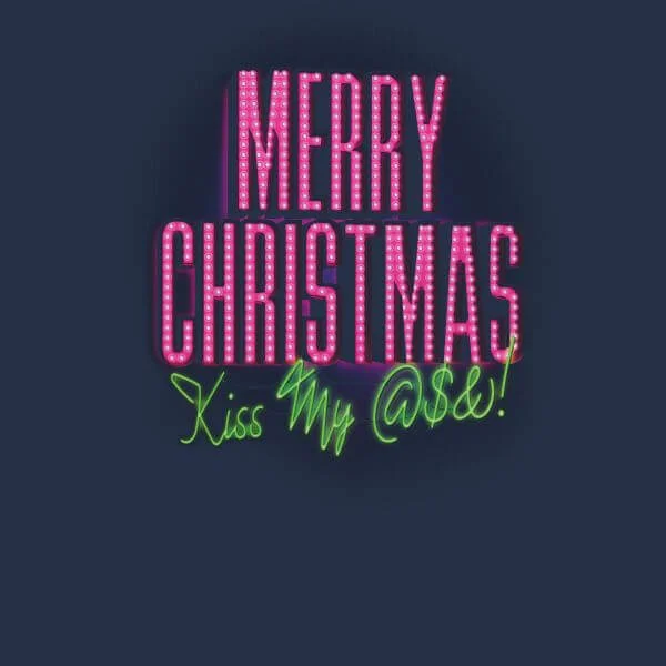 National Lampoon Merry Christmas (Kiss My @$$) Damen Christmas T-Shirt - Navy Blau