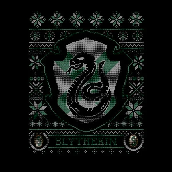 Harry Potter Slytherin Crest Damen Christmas T-Shirt - Schwarz