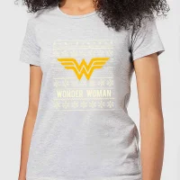 DC Wonder Woman Damen Christmas T-Shirt - Grau