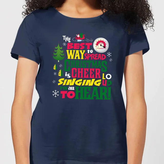 Elf Christmas Cheer Damen Christmas T-Shirt - Navy Blau