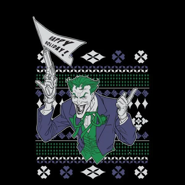 DC Joker Damen Christmas T-Shirt - Schwarz