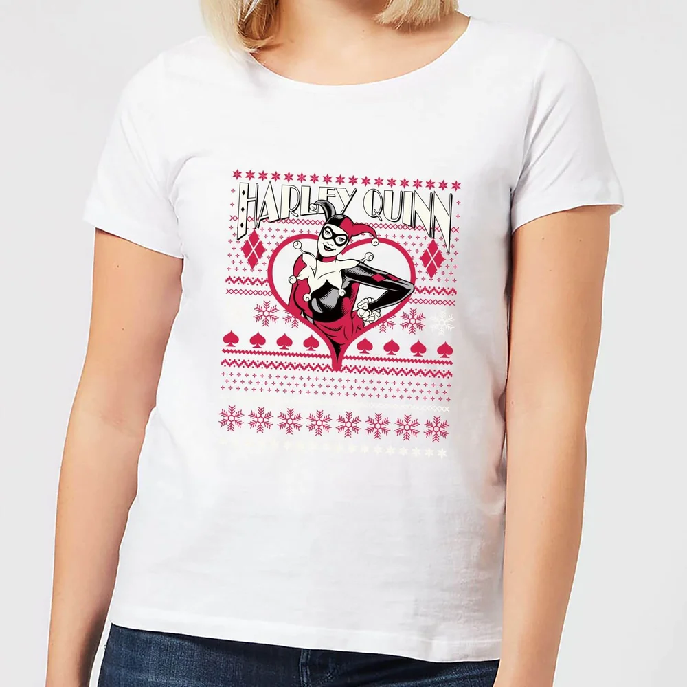 DC Harley Quinn Damen Christmas T-Shirt - Weiß - XS Bild 1