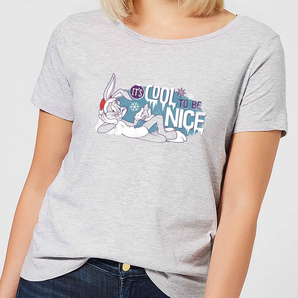 Looney Tunes Its Cool To Be Nice Damen Christmas T-Shirt - Grau - XS Bild 1