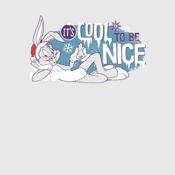 Looney Tunes Its Cool To Be Nice Damen Christmas T-Shirt - Grau