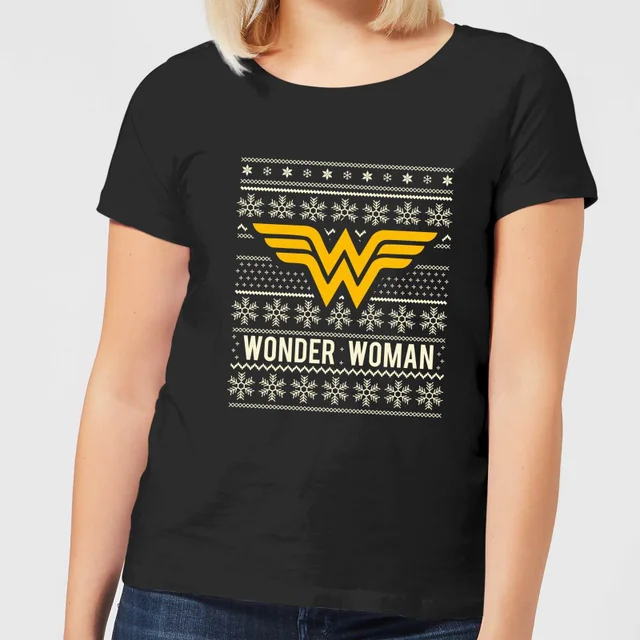 DC Wonder Woman Damen Christmas T-Shirt - Schwarz