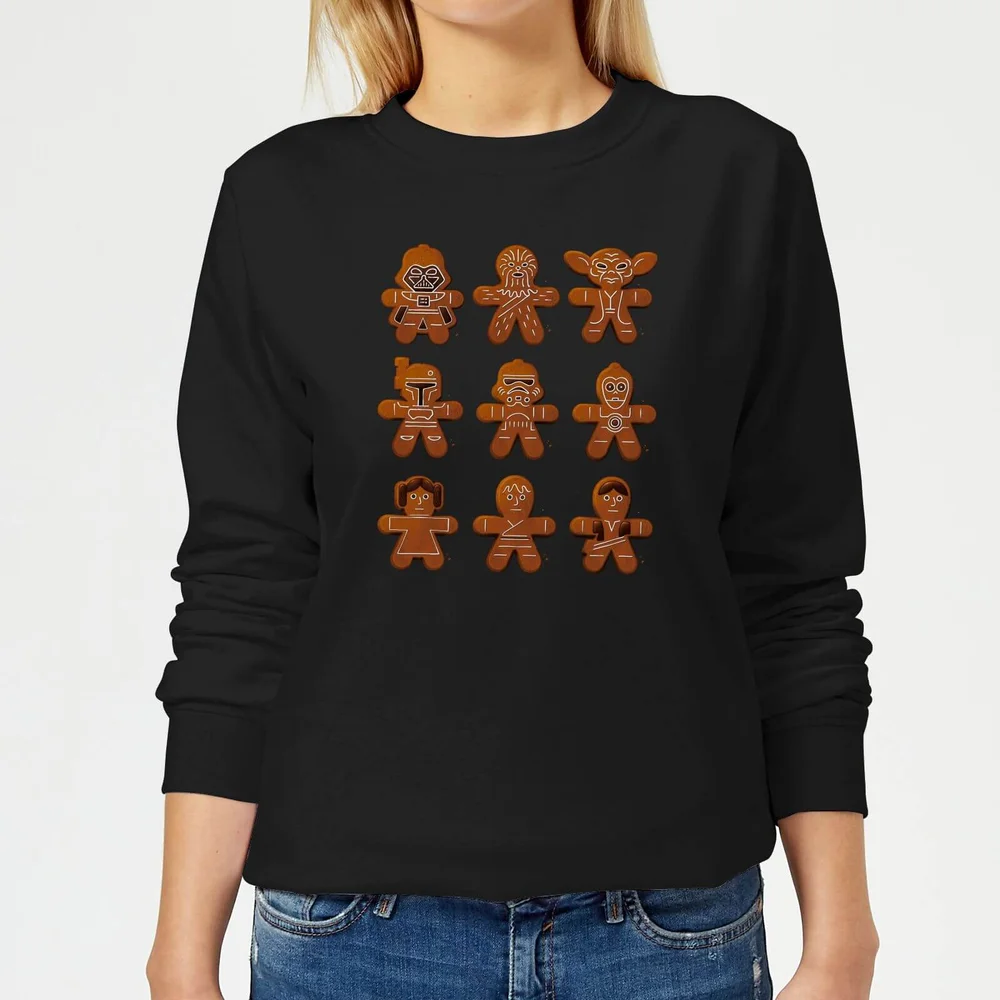 Star Wars Gingerbread Characters Damen Weihnachtspullover – Schwarz - XS Bild 1
