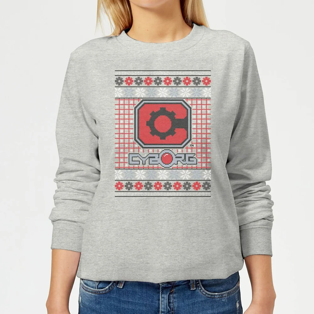 DC Cyborg Knit Damen Weihnachtspullover - Grau - 3XL - Grau Bild 1