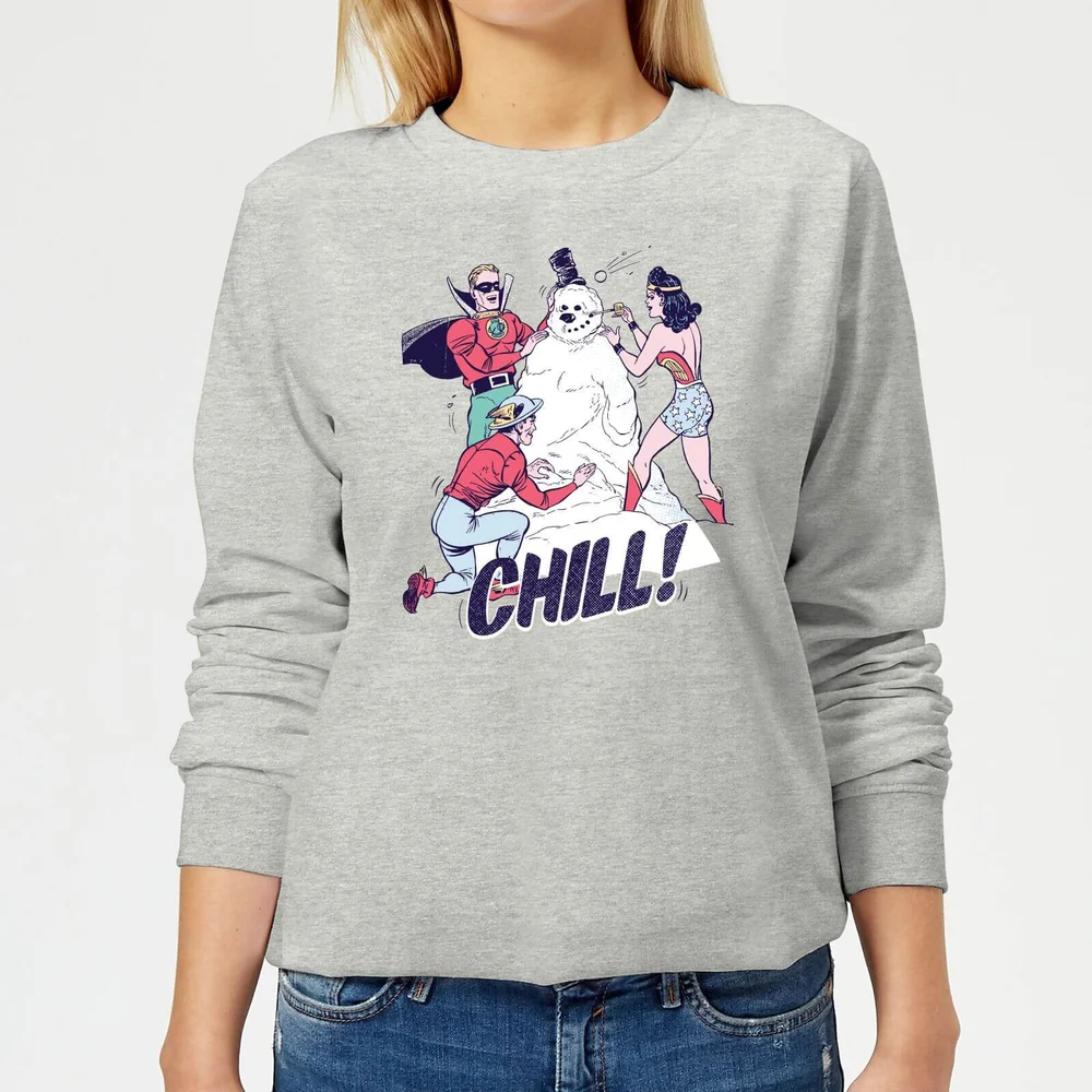 DC Chill! Damen Weihnachtspullover - Grau - 3XL - Grau Bild 1