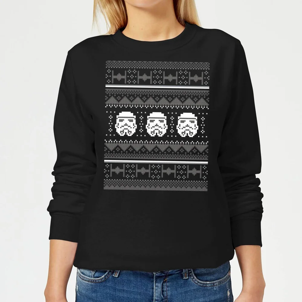 Star Wars Stormtrooper Knit Damen Weihnachtspullover – Schwarz - XS Bild 1