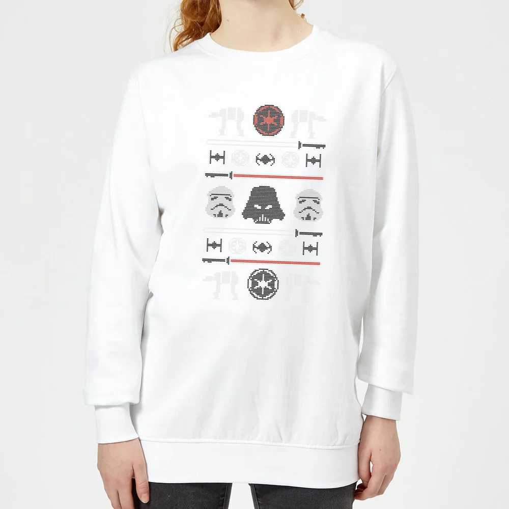 Star Wars Imperial Knit Damen Weihnachtspullover – Weiß - XS Bild 1