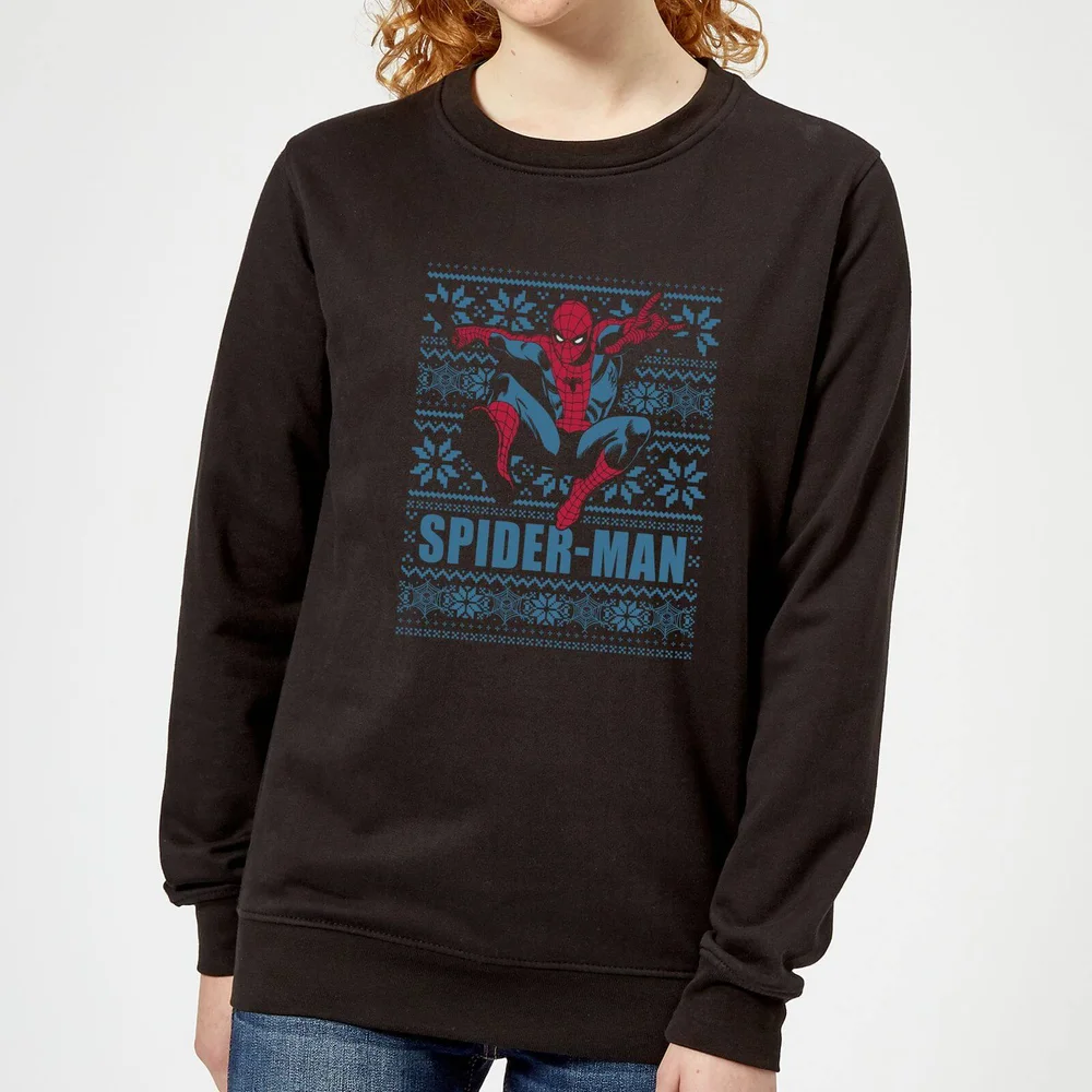 Marvel Spider-Man Damen Weihnachtspullover – Schwarz - XS Bild 1