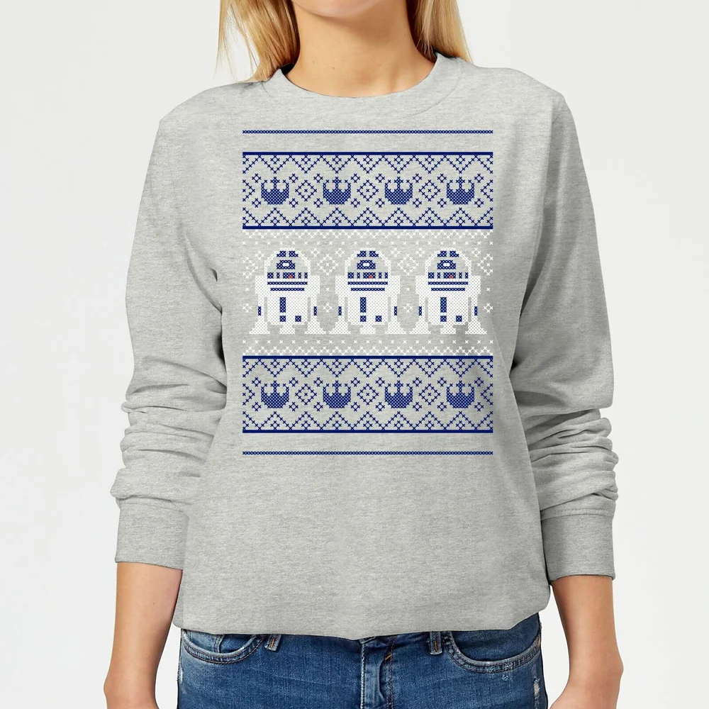 Star Wars R2-D2 Knit Women's Christmas Sweatshirt - Grey - 3XL Bild 1